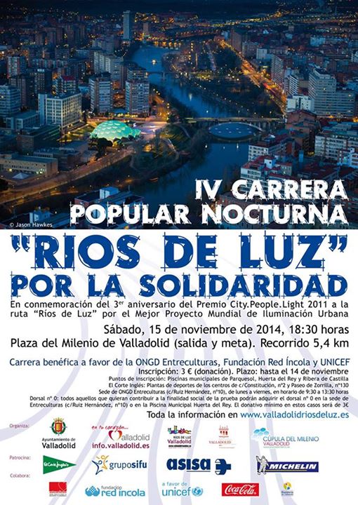 Cartel IV Carrera Popular Nocturna "Rios de Luz". Imagen: FMD
